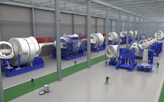 Une des deux futures usines Alstom, à Saint-Nazaire