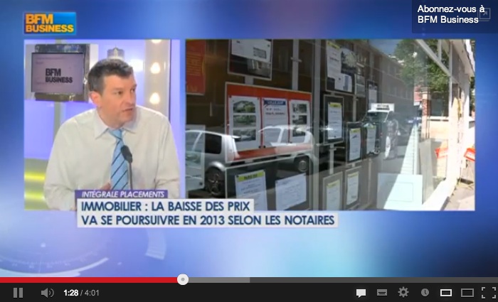 Baisse prix de l'Immobilier en France