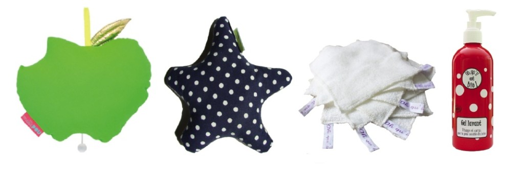 Boîte à musique, bouillotte, lingettes et gel lavant, sur De Miette en miette…