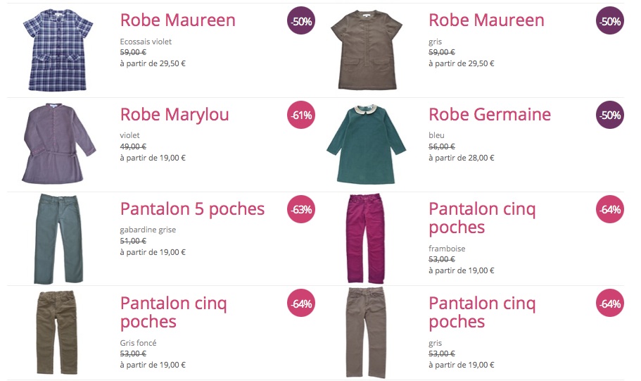 Remises Marie Puce sur ancienne collection