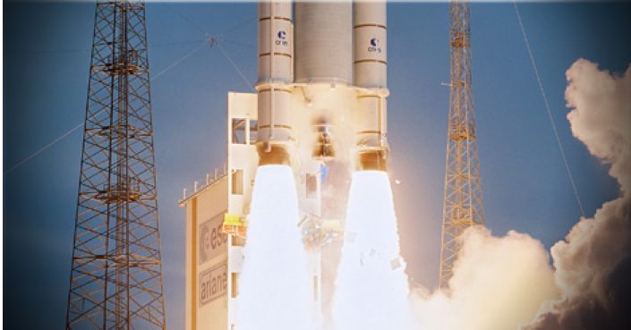 Moteurs à propulsion solide d'Ariane 5. © Safran-Herakles