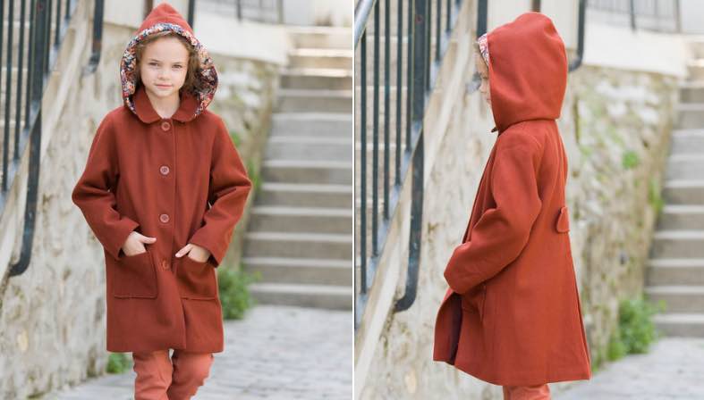Manteau petite fille made in France chez Marie Puce