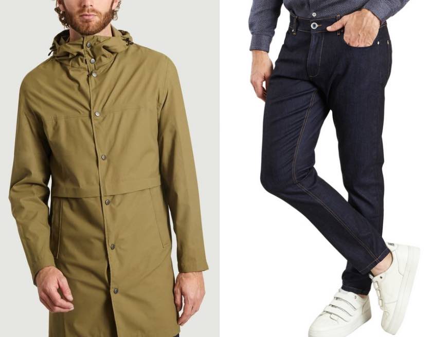 Parka imperméable et jeans homme made in France de chez Jagvi, une petite marque franco-suédoise.