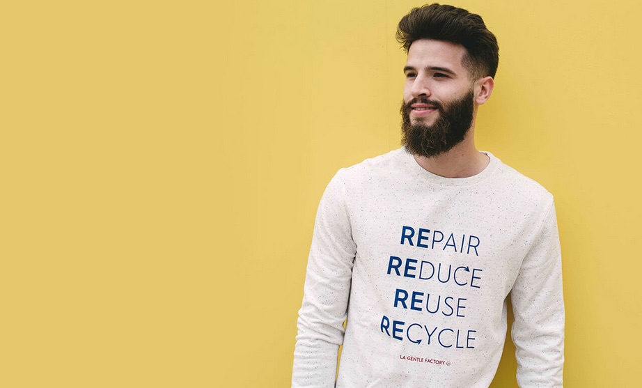 Sweat-shirt en textiles recyclés en France. Fabrication française, par La Gentle Factory.