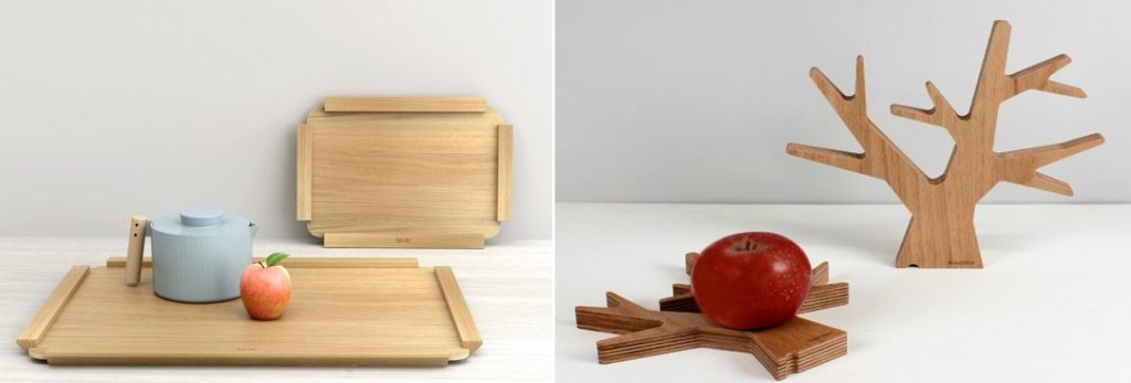 Plateaux et dessous-de-plats en bois, made in France, par Reine Mère.
