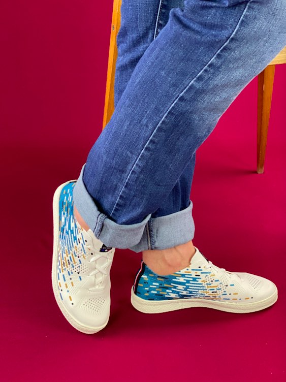 Sneaker en tissu recyclé, fabriqué en France par Ector.