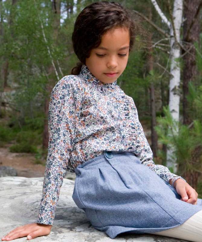 Chemises enfant en Liberty bio, Marie Puce.